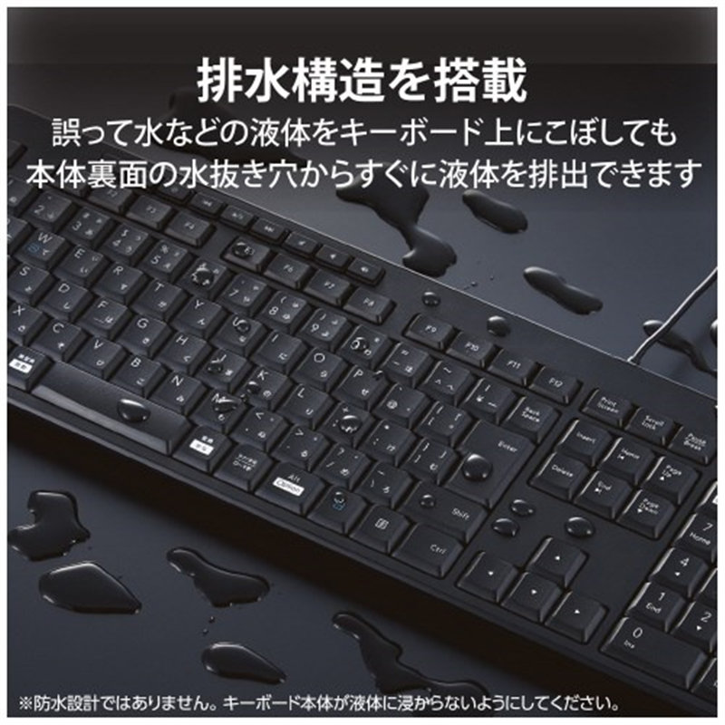 エレコム 有線フルキーボード静音抗菌TK-FCM114SKBK  1個（ご注文単位1個）【直送品】