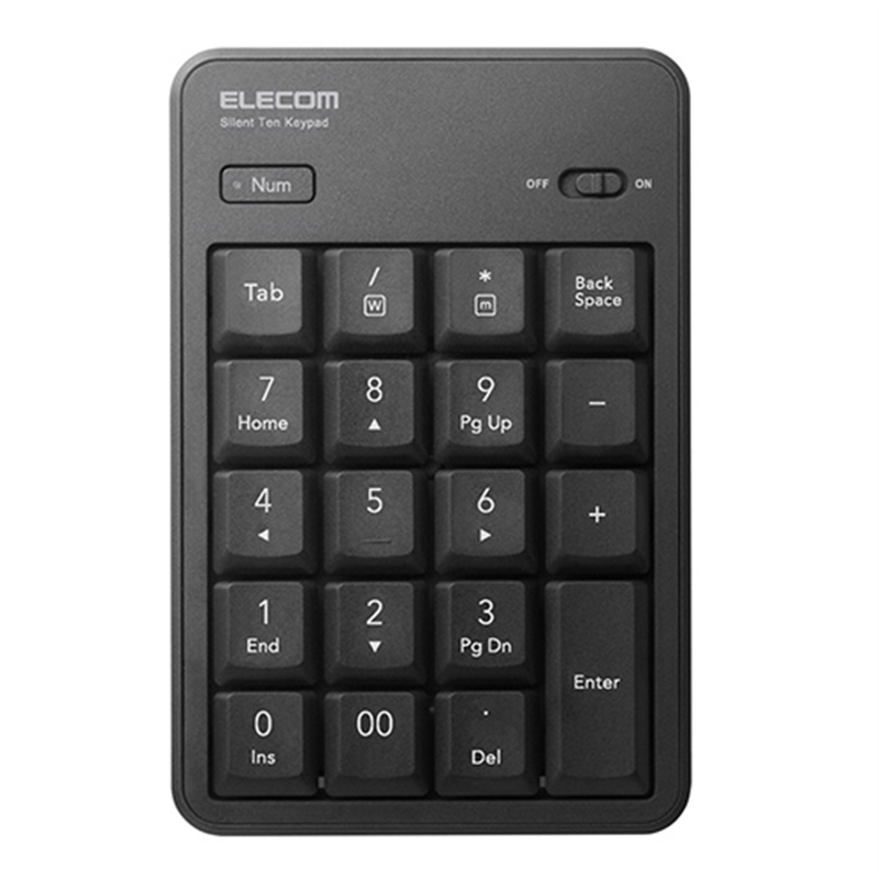 エレコム 無線テンキー 抗菌・静音 TK-TDM022SKBK 1個(ご注文単位1個)【直送品】