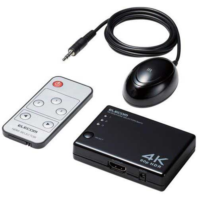 エレコム HDMI切替器 DH-SW4KA31BK 1個(ご注文単位1個)【直送品】