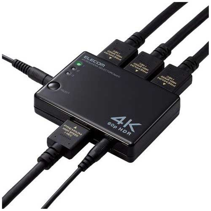 エレコム HDMI切替器 DH-SW4KA31BK 1個(ご注文単位1個)【直送品】