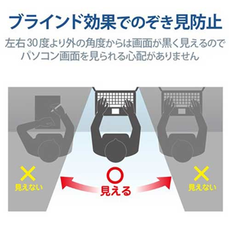 エレコム 覗き見防止フィルター 抗菌 14W 16:10 1個(ご注文単位1個)【直送品】