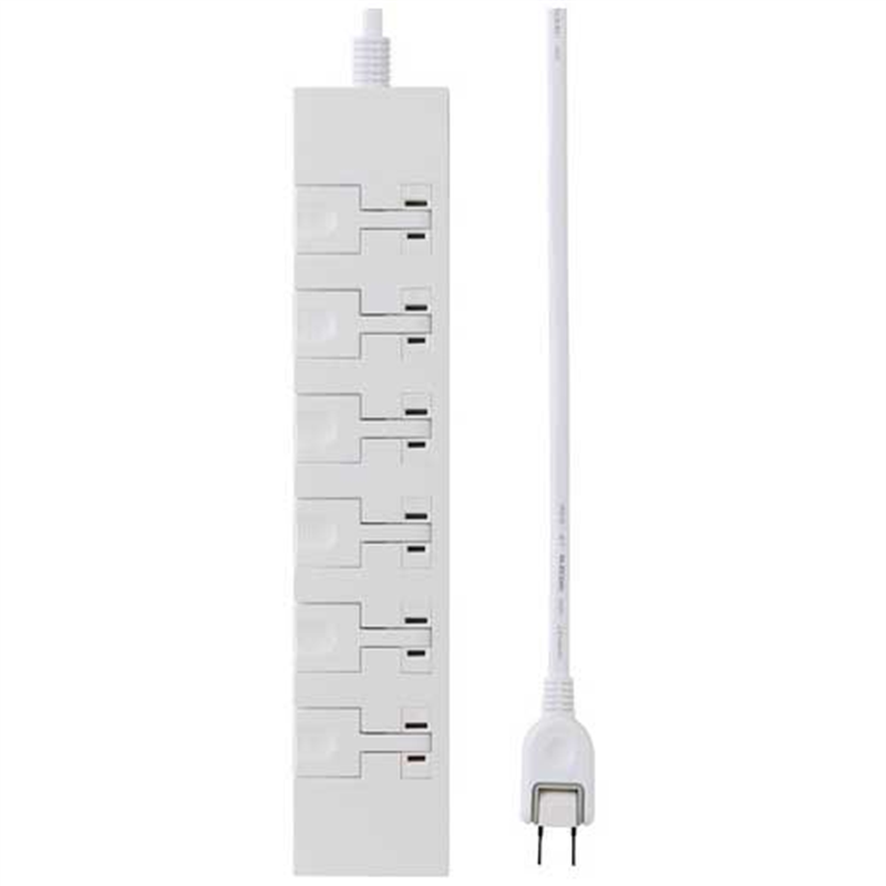 エレコム イージーリリース6個口タップ 1m  1個（ご注文単位1個）【直送品】