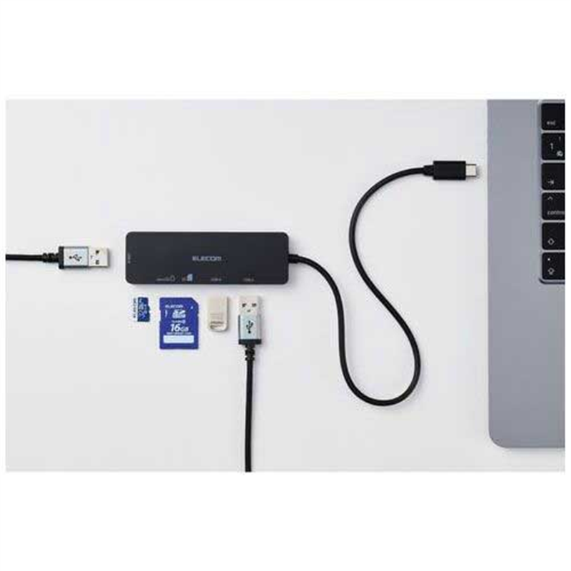 エレコム マルチハブ U3H-MSD3007BBK 1個(ご注文単位1個)【直送品】