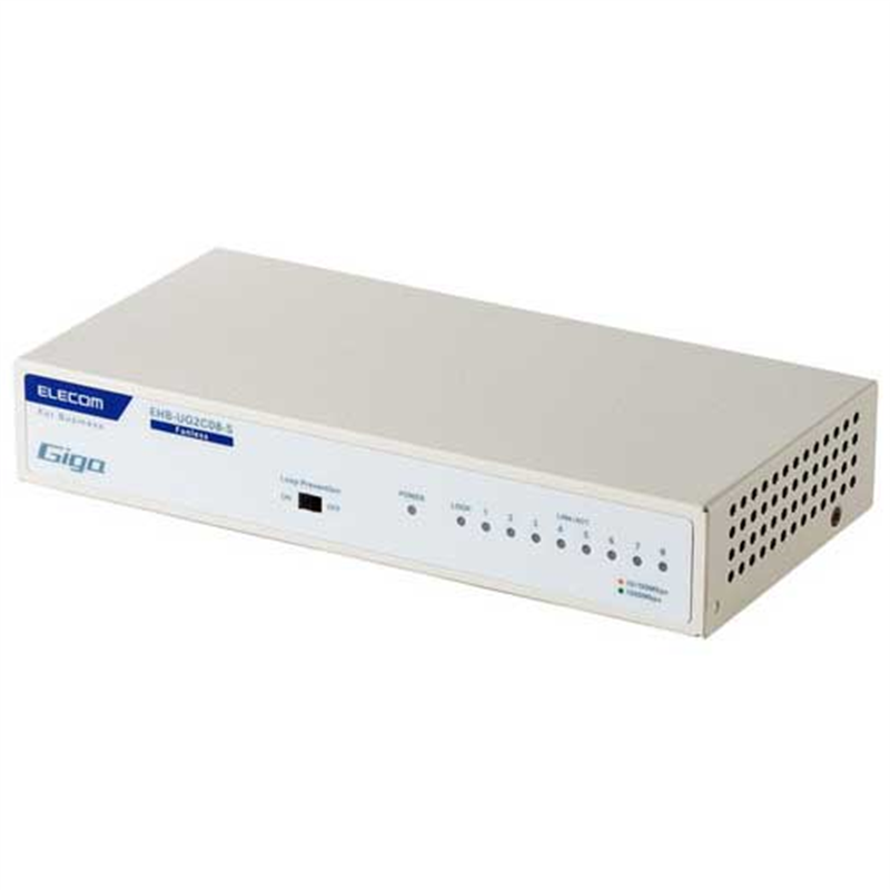 エレコム スイッチングハブ 8ポート EHB-UG2C08-S  1個（ご注文単位1個）【直送品】