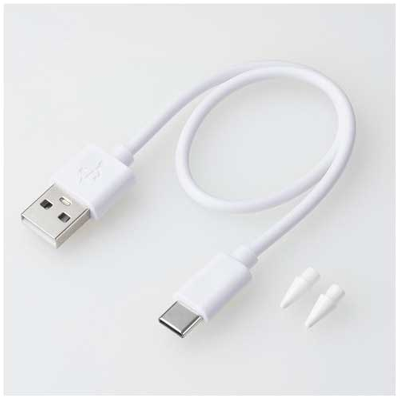 エレコム 充電式iPad用タッチペン P-TPACSTAP07WWH 1個(ご注文単位1個)【直送品】