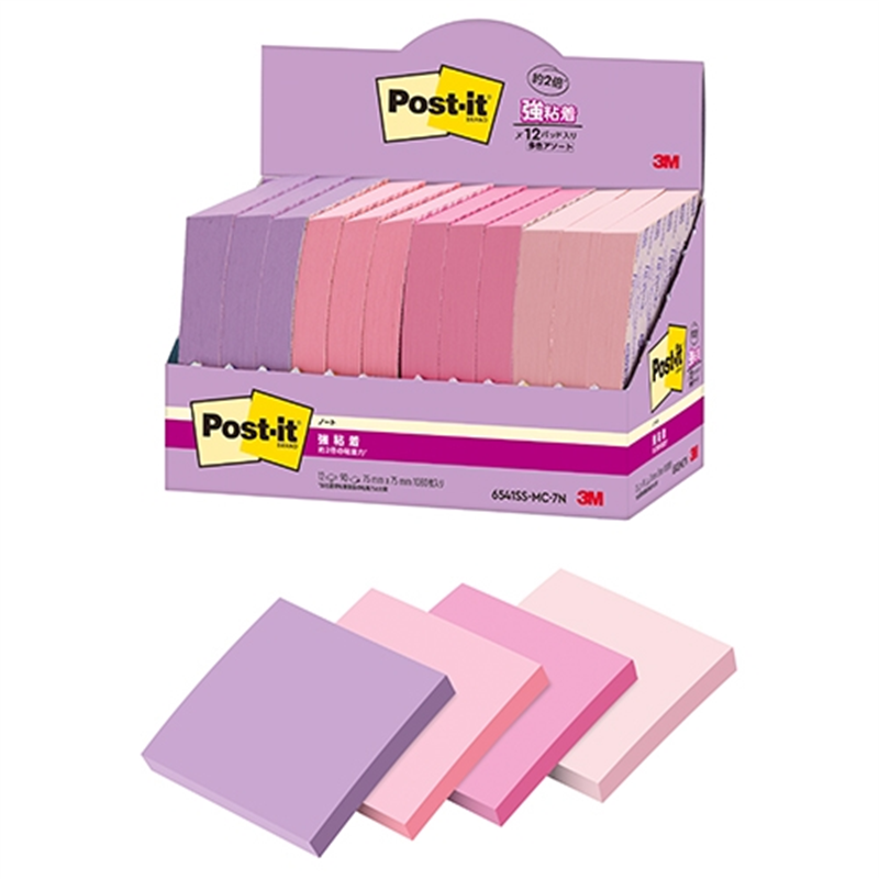 スリーエム ジャパン Post-it強粘着MC75×75mm 6541SS-MC-7N 4色 1個（ご注文単位1個）【直送品】