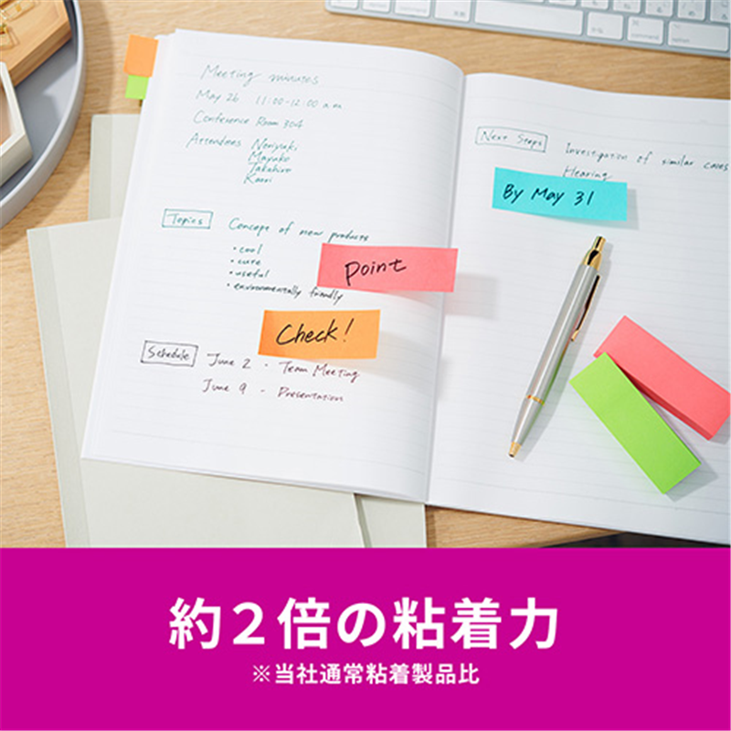 スリーエム ジャパン Post-it強粘着MC75×25mm 5001SS-MC-1N 4色 1個(ご注文単位1個)【直送品】