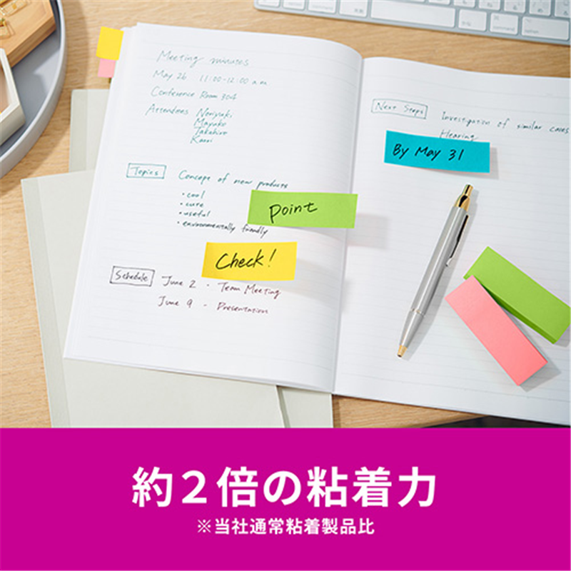 スリーエム ジャパン Post-it強粘着MC75×25mm 5001SS-MC-8N 4色 1個（ご注文単位1個）【直送品】
