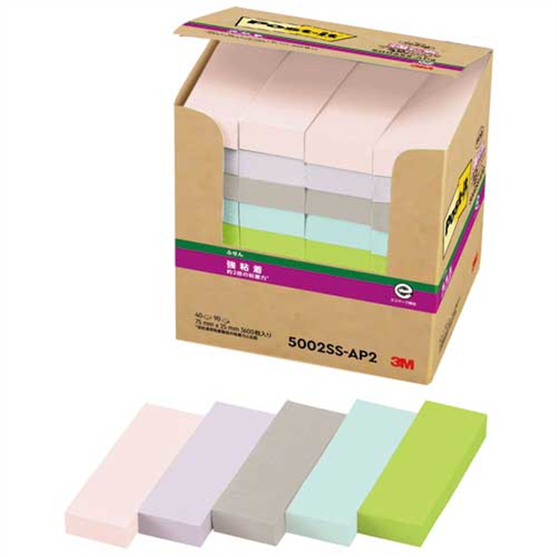 スリーエム ジャパン Post-it強粘着再生紙 75×25mm 5002SS-AP2  1個（ご注文単位1個）【直送品】