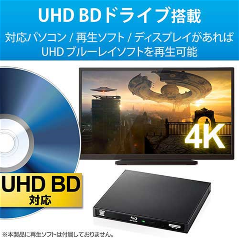 ロジテック BDドライブ USB3.2Gen1 書込ソフト付 1個(ご注文単位1個)【直送品】
