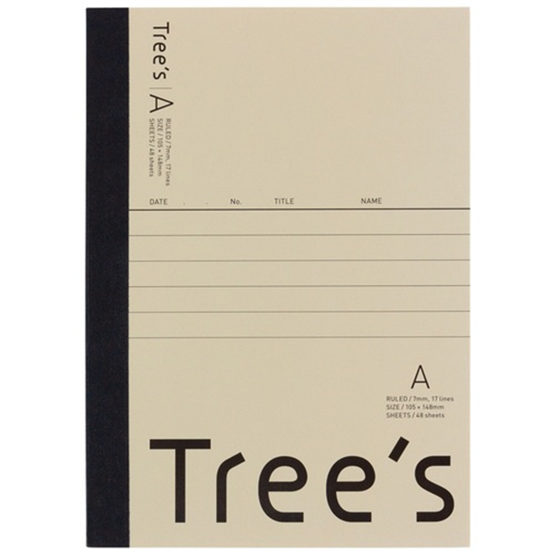 日本ノート Trees A6 A罫 48枚 クリーム  1個（ご注文単位1個）【直送品】