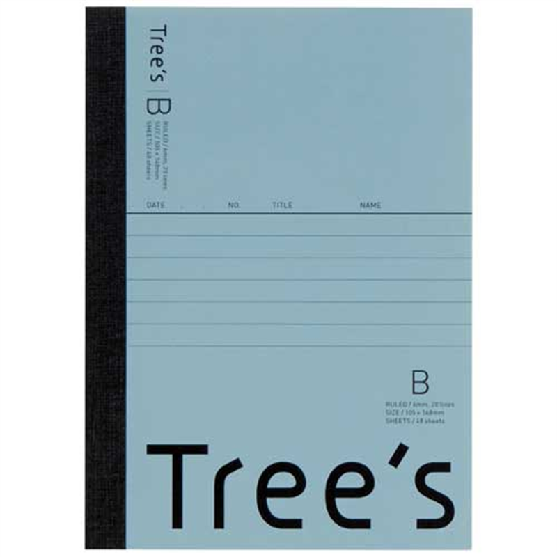 日本ノート Trees A6 B罫 48枚 ブルーグレー  1個（ご注文単位1個）【直送品】