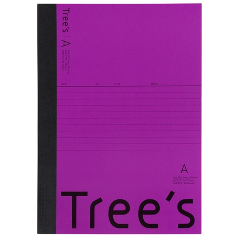 日本ノート Trees B5 A罫 30枚 パープル  1個（ご注文単位1個）【直送品】