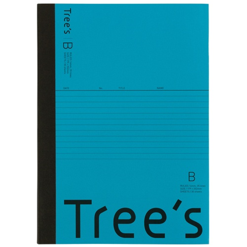 日本ノート Trees B5 B罫 30枚 ライトブルー  1個（ご注文単位1個）【直送品】
