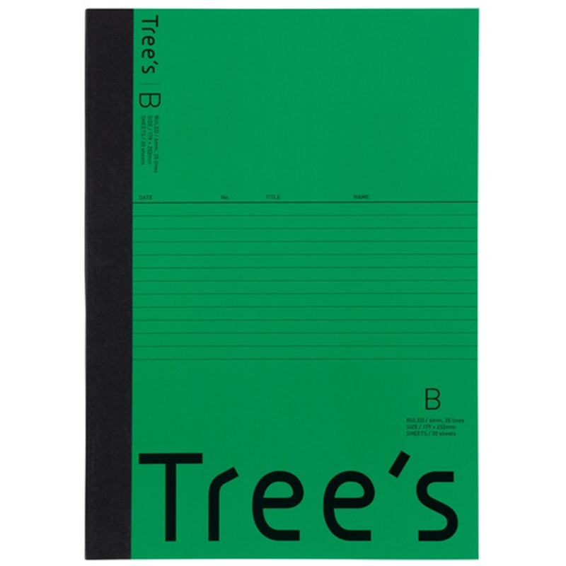 日本ノート Trees B5 B罫 30枚 グリーン  1個（ご注文単位1個）【直送品】