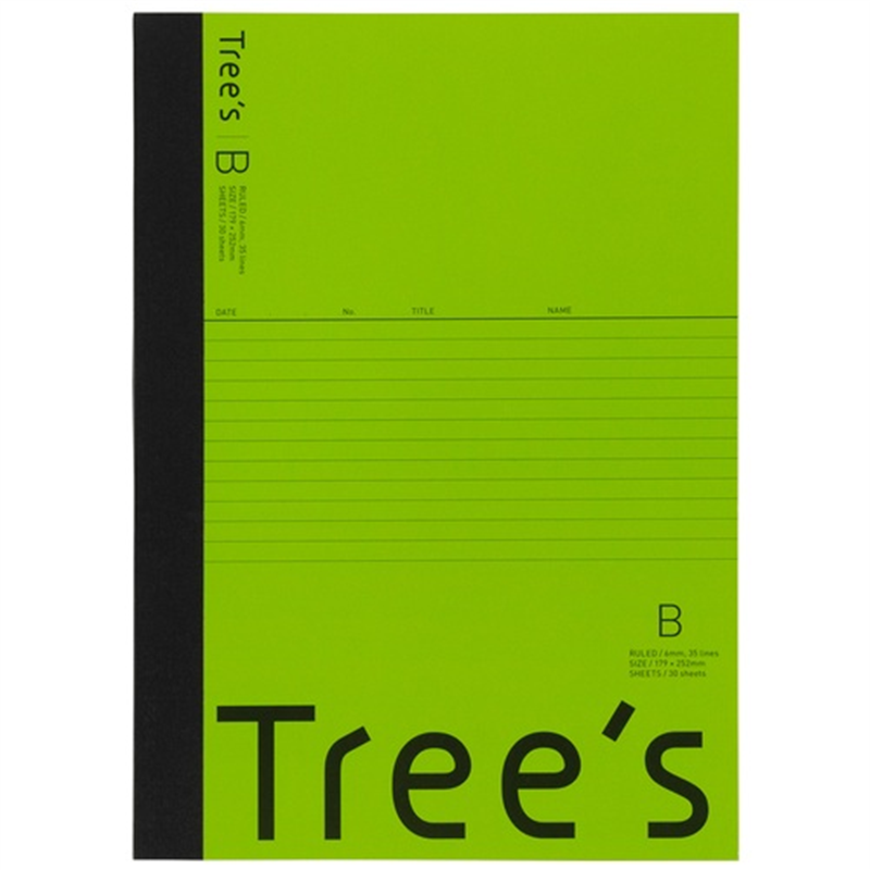 日本ノート Trees B5 B罫 30枚 ライトグリーン  1個（ご注文単位1個）【直送品】