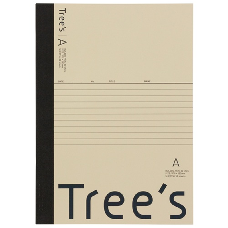 日本ノート Trees B5 A罫 50枚 クリーム  1個（ご注文単位1個）【直送品】