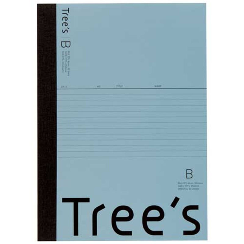 日本ノート Trees B5 B罫 50枚 ブルーグレー  1個（ご注文単位1個）【直送品】