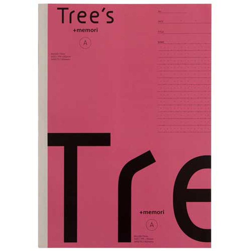 日本ノート Trees B5 Pメモリ A罫 30枚 ピンク  1個（ご注文単位1個）【直送品】