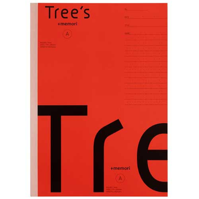 日本ノート Trees B5 Pメモリ A罫 30枚 レッド  1個（ご注文単位1個）【直送品】