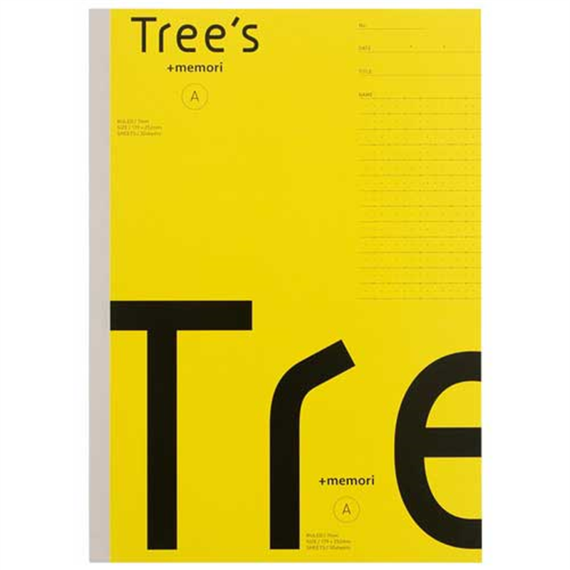 日本ノート Trees B5 Pメモリ A罫 30枚 イエロー  1個（ご注文単位1個）【直送品】