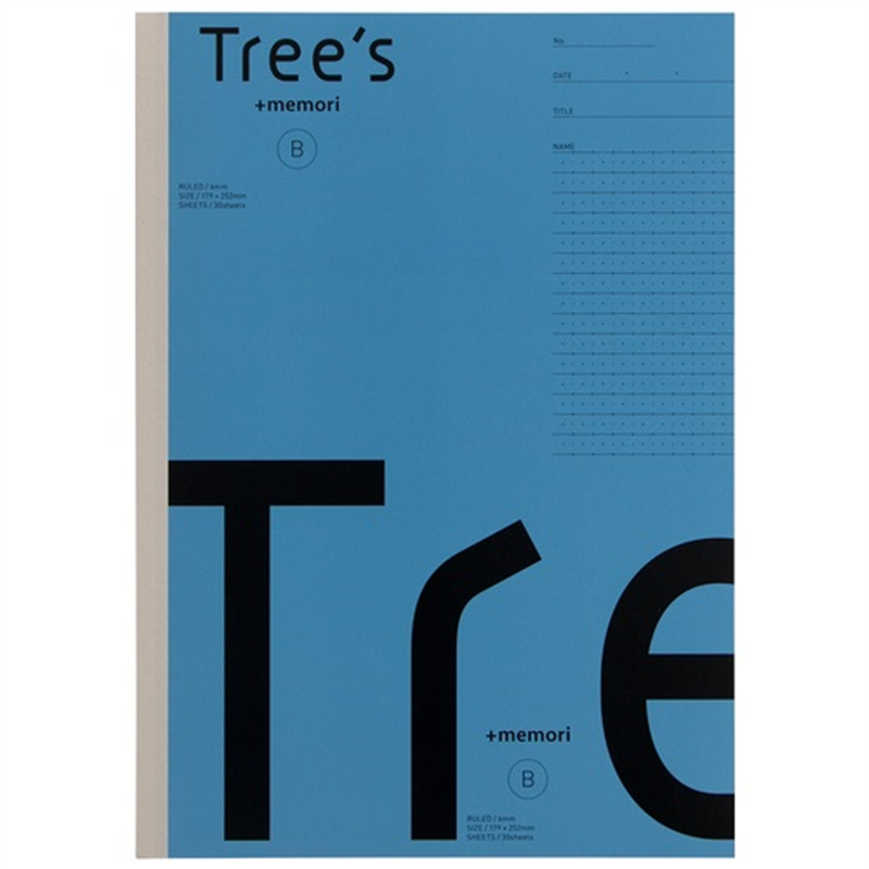 日本ノート Trees B5 Pメモリ B罫 30枚 ライトブルー  1個（ご注文単位1個）【直送品】
