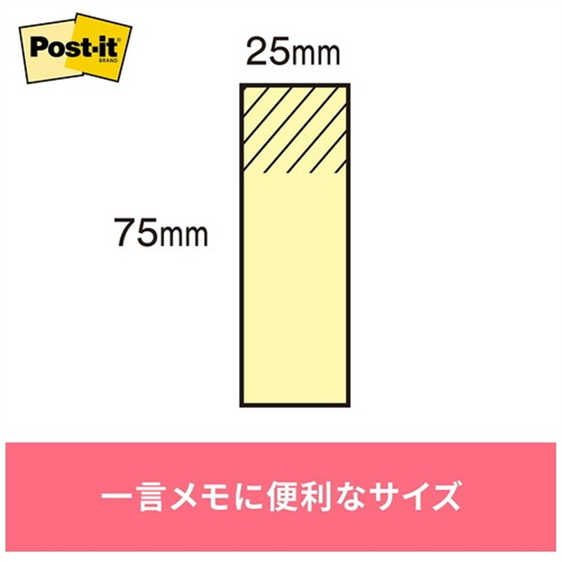 スリーエム ジャパン Post-it再生紙 75×25mm 5001-P ピンク 1個(ご注文単位1個)【直送品】