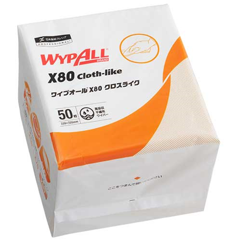 日本製紙クレシア ワイプオールX80クロスライク 4つ折り 50枚 1個（ご注文単位1個）【直送品】