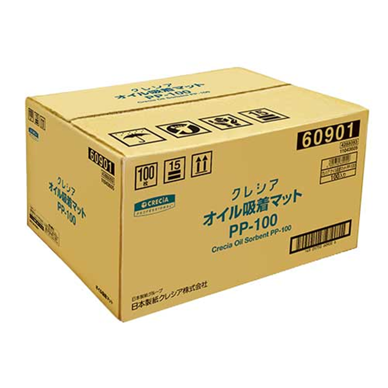 日本製紙クレシア クレシア オイル吸着マット PP-100 100枚 1個(ご注文単位1個)【直送品】