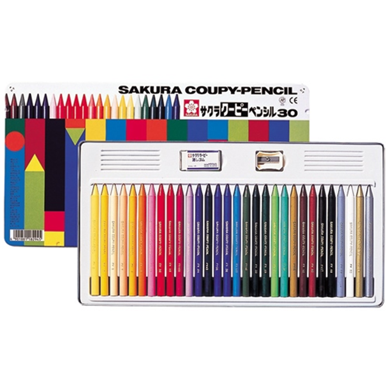 サクラクレパス クーピーペンシル FY30 30色 缶入  1個（ご注文単位1個）【直送品】