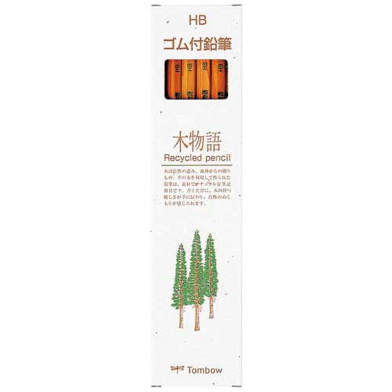 トンボ鉛筆 エコ鉛筆 木物語 LGKEAHB ゴム付 1個(ご注文単位1個)【直送品】
