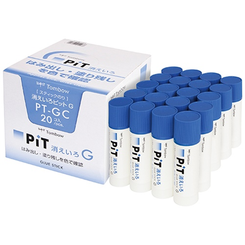 トンボ鉛筆 スティックのり消えいろピット PT-GC 20個/箱（ご注文単位1箱）【直送品】