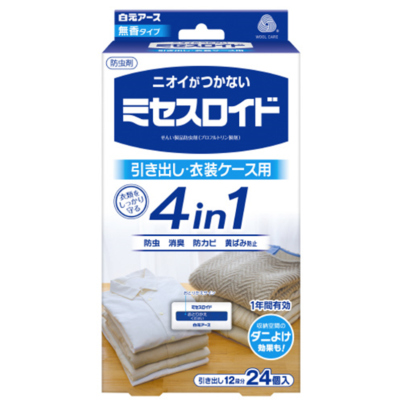 白元アース ミセスロイド引き出し用24個入 1年防虫  1箱（ご注文単位1箱）【直送品】