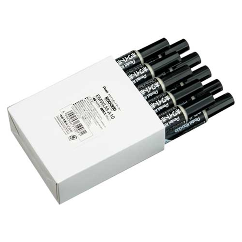 ぺんてる ノックル 中字丸芯 黒10本 EMWLM-A10 1個(ご注文単位1個)【直送品】