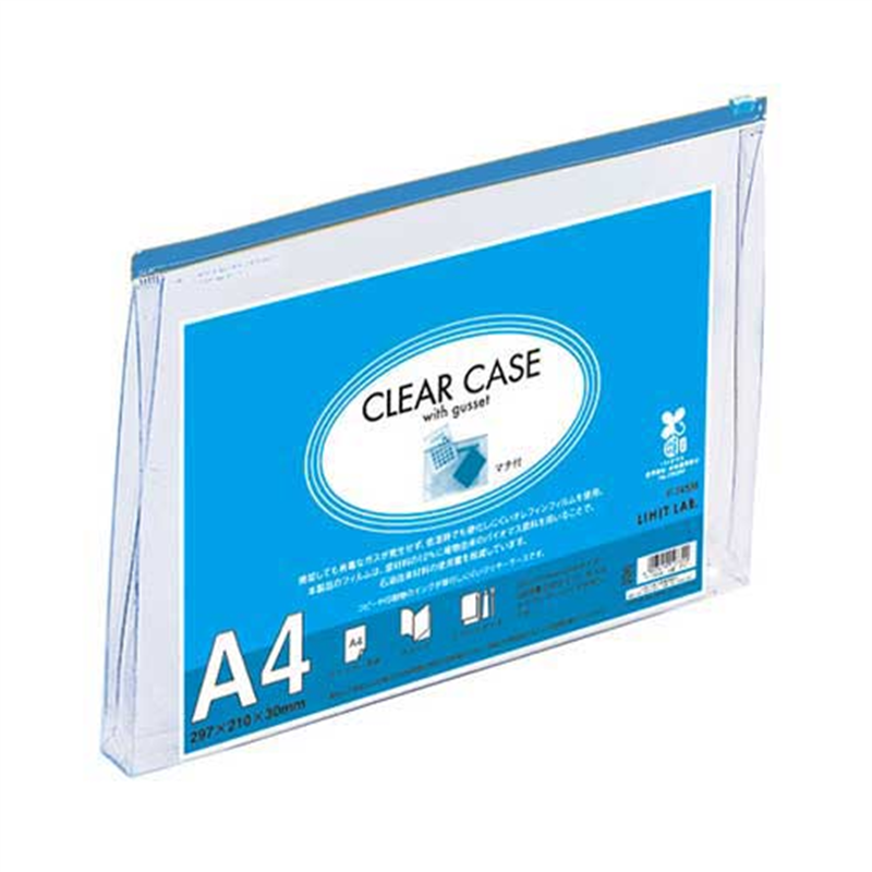 LIHITLAB クリヤーケース F-74SM A4S 藍  1個（ご注文単位1個）【直送品】