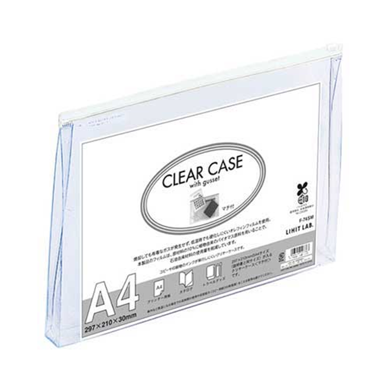 LIHITLAB クリヤーケース F-74SM A4S 白  1個（ご注文単位1個）【直送品】