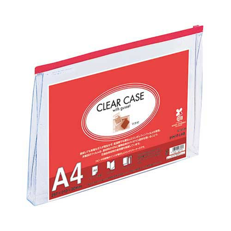 LIHITLAB クリヤーケース F-74SM A4S 赤  1個（ご注文単位1個）【直送品】
