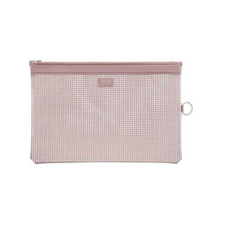 LIHITLAB メッシュケース F-246 A4 ローズピンク  1個（ご注文単位1個）【直送品】