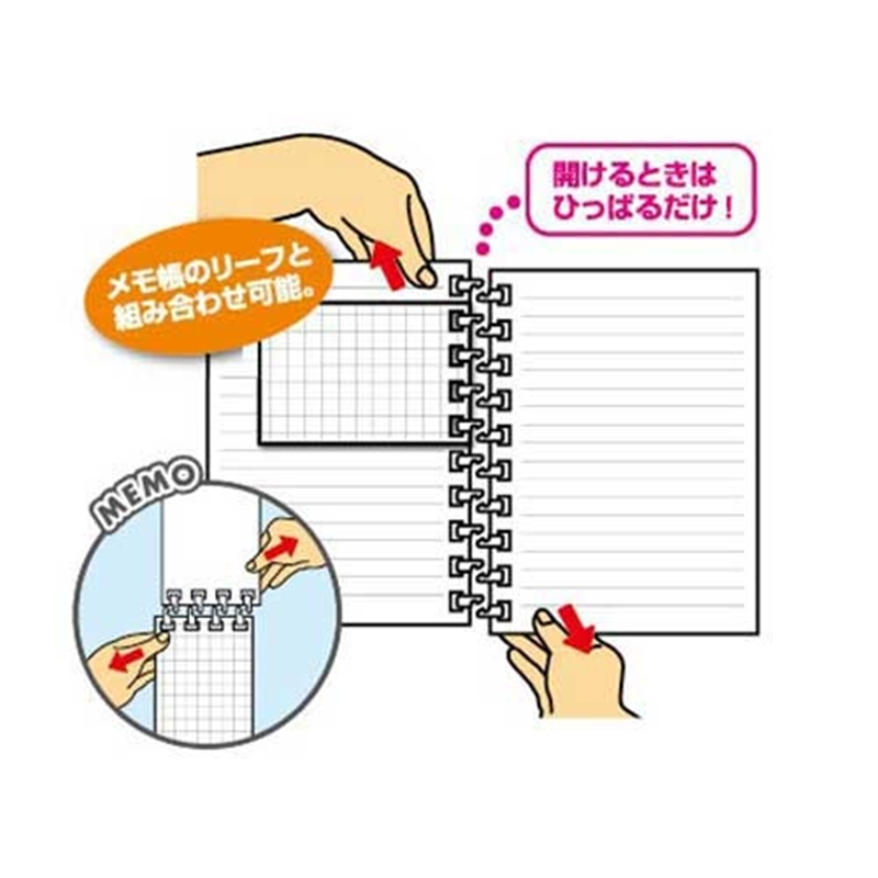 LIHITLAB オープンリングノート メモ 40枚 クリヤー 1個(ご注文単位1個)【直送品】