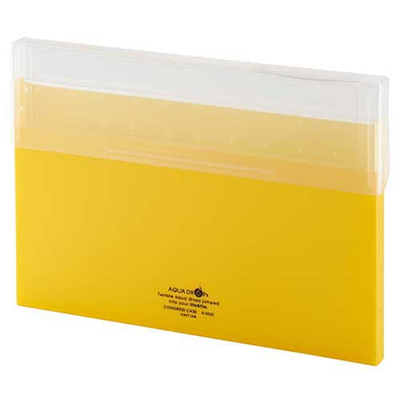 LIHITLAB コングレスケース薄型 A-5035-5 黄  1個（ご注文単位1個）【直送品】