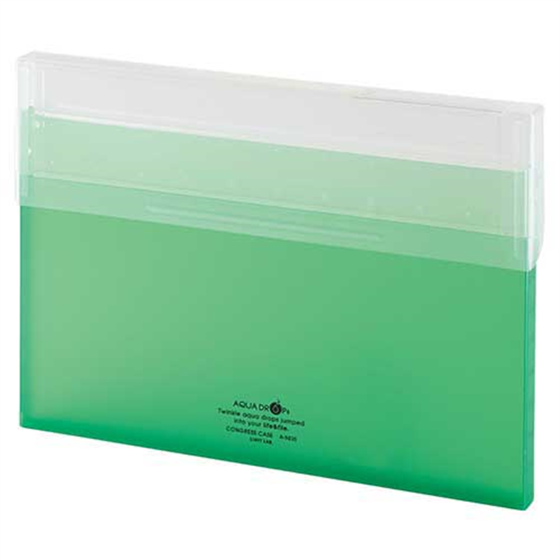 LIHITLAB コングレスケース薄型 A-5035-6 黄緑  1個（ご注文単位1個）【直送品】