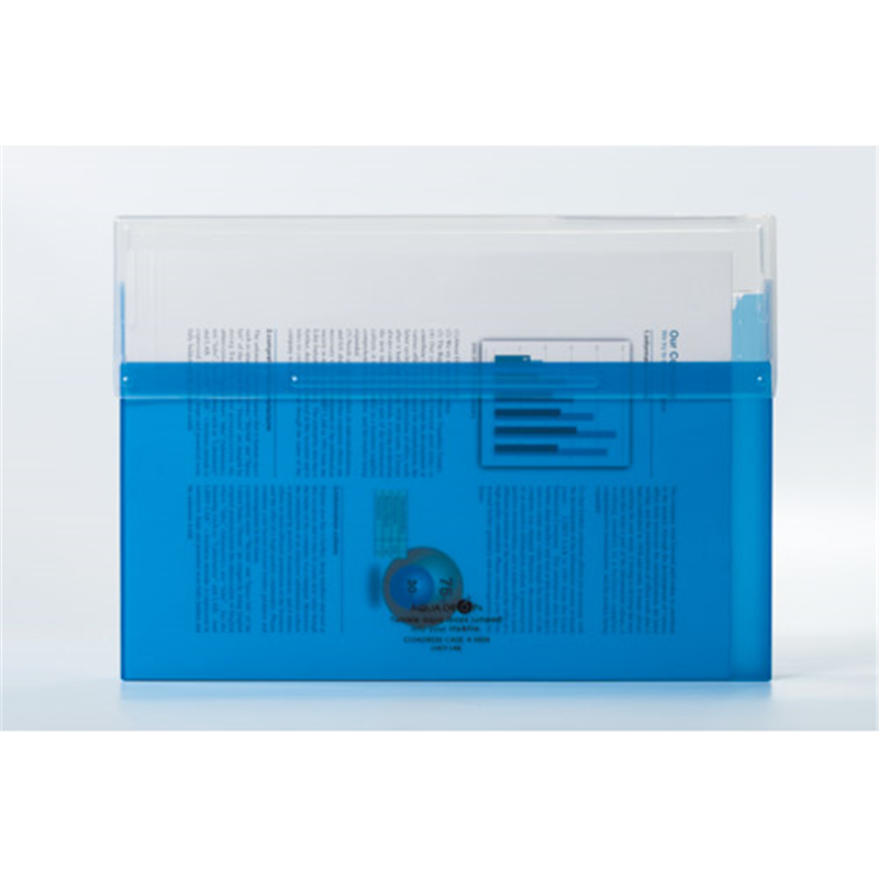 LIHITLAB コングレスケース薄型 A-5035-8 青  1個（ご注文単位1個）【直送品】