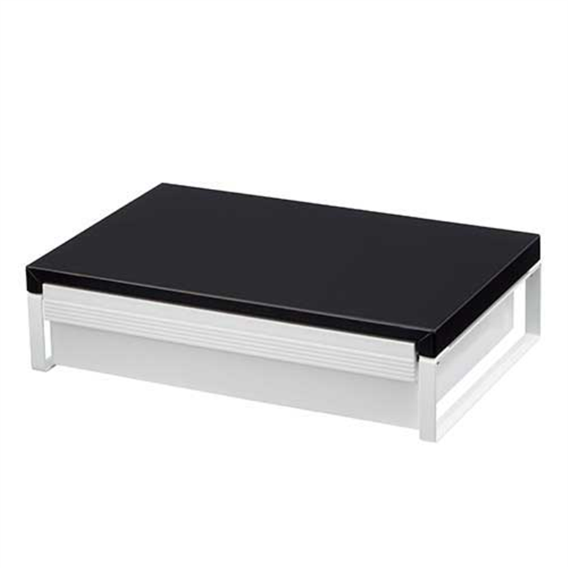 LIHITLAB 机上台390mm引出付 黒 A-7341-24  1個（ご注文単位1個）【直送品】