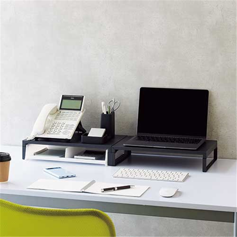 LIHITLAB 机上台390mmロウA-7330-124マットブラック  1個（ご注文単位1個）【直送品】