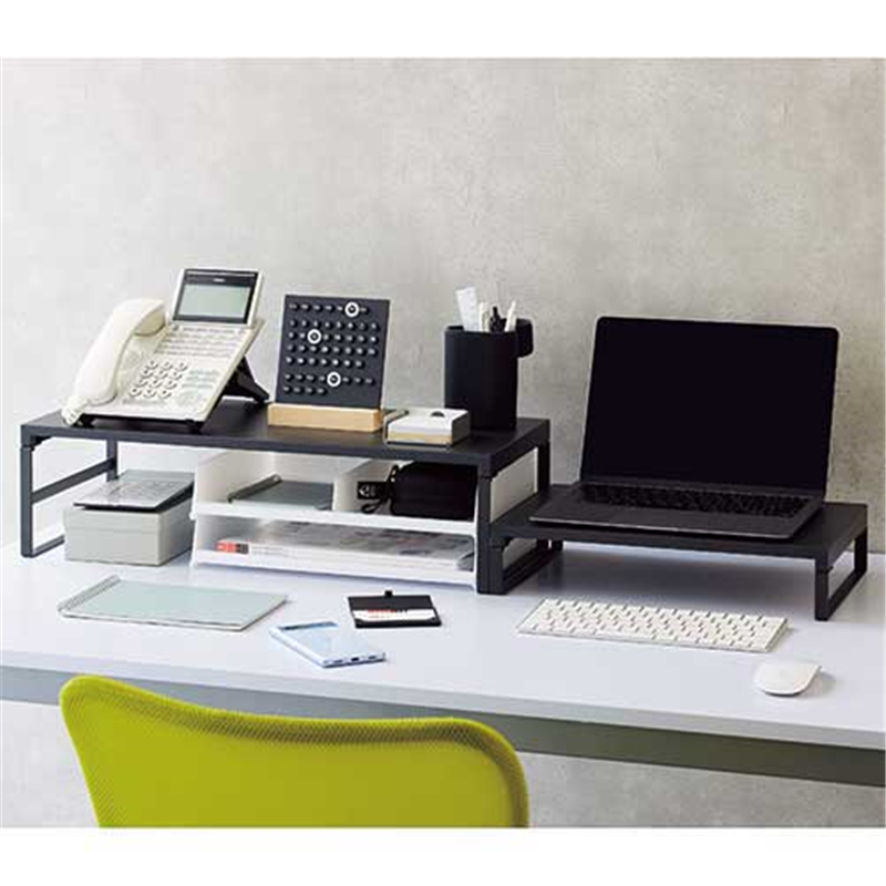 LIHITLAB 机上台590mmハイA-7333-124マットブラック 1個（ご注文単位1個）【直送品】