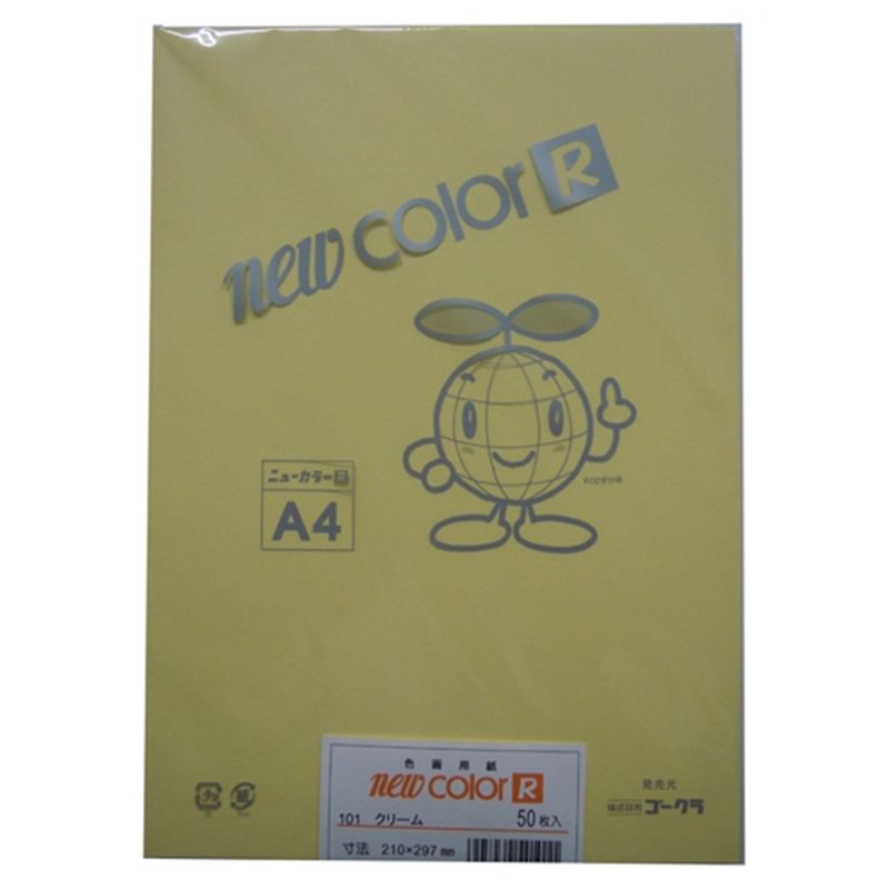 リンテック 色画用紙R A4 A4NCR-101 クリーム  1個（ご注文単位1個）【直送品】