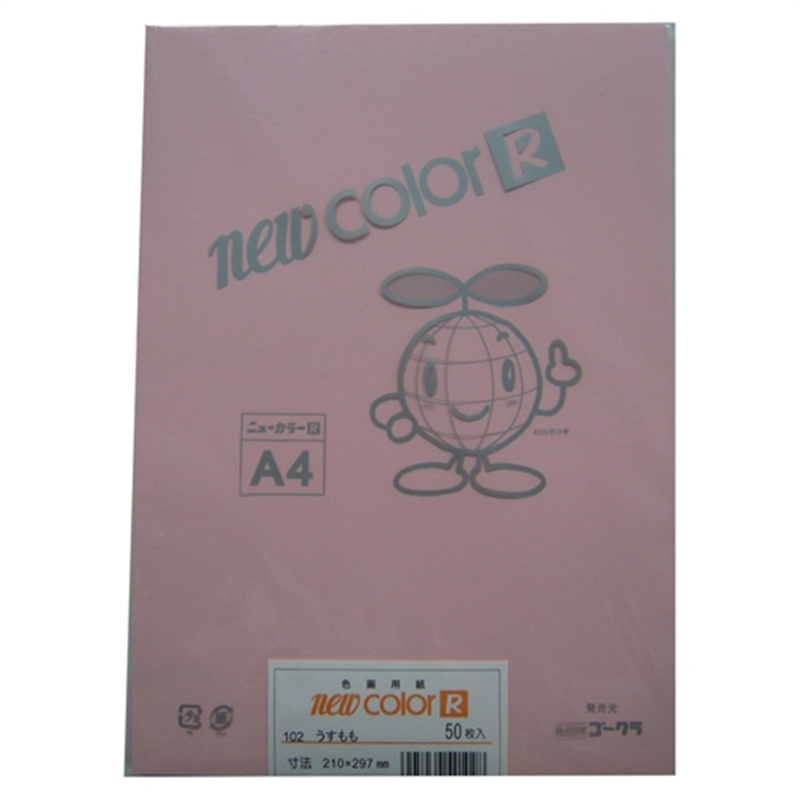 リンテック 色画用紙R A4 A4NCR-102 うすもも 1個(ご注文単位1個)【直送品】