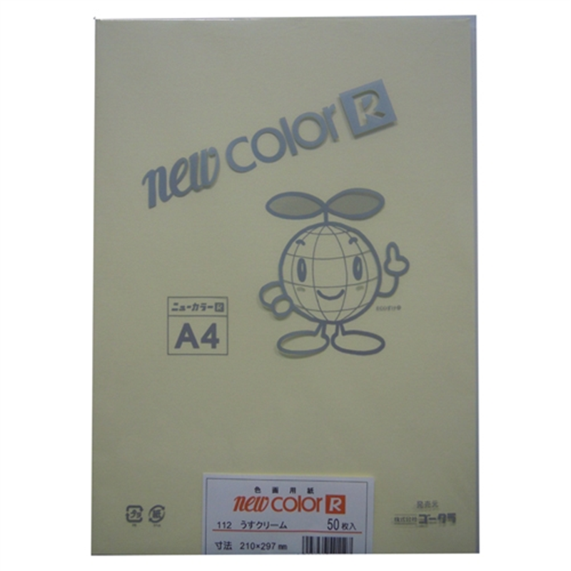 リンテック 色画用紙R A4 A4NCR-112 うすクリーム 1個(ご注文単位1個)【直送品】
