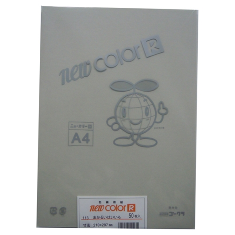 リンテック 色画用紙R A4 A4NCR-113 明るい灰色 1個(ご注文単位1個)【直送品】