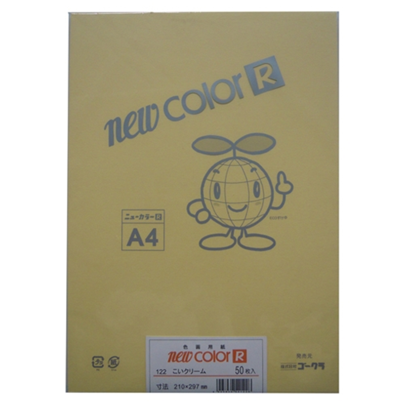 リンテック 色画用紙R A4 A4NCR-122 こいクリーム 1個(ご注文単位1個)【直送品】